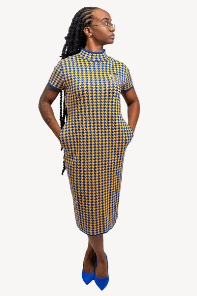 The Lenita, royal blue and gold, front