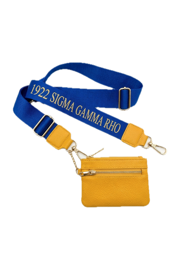 Sigma Gamma Rho purse strap and gold coin wallet