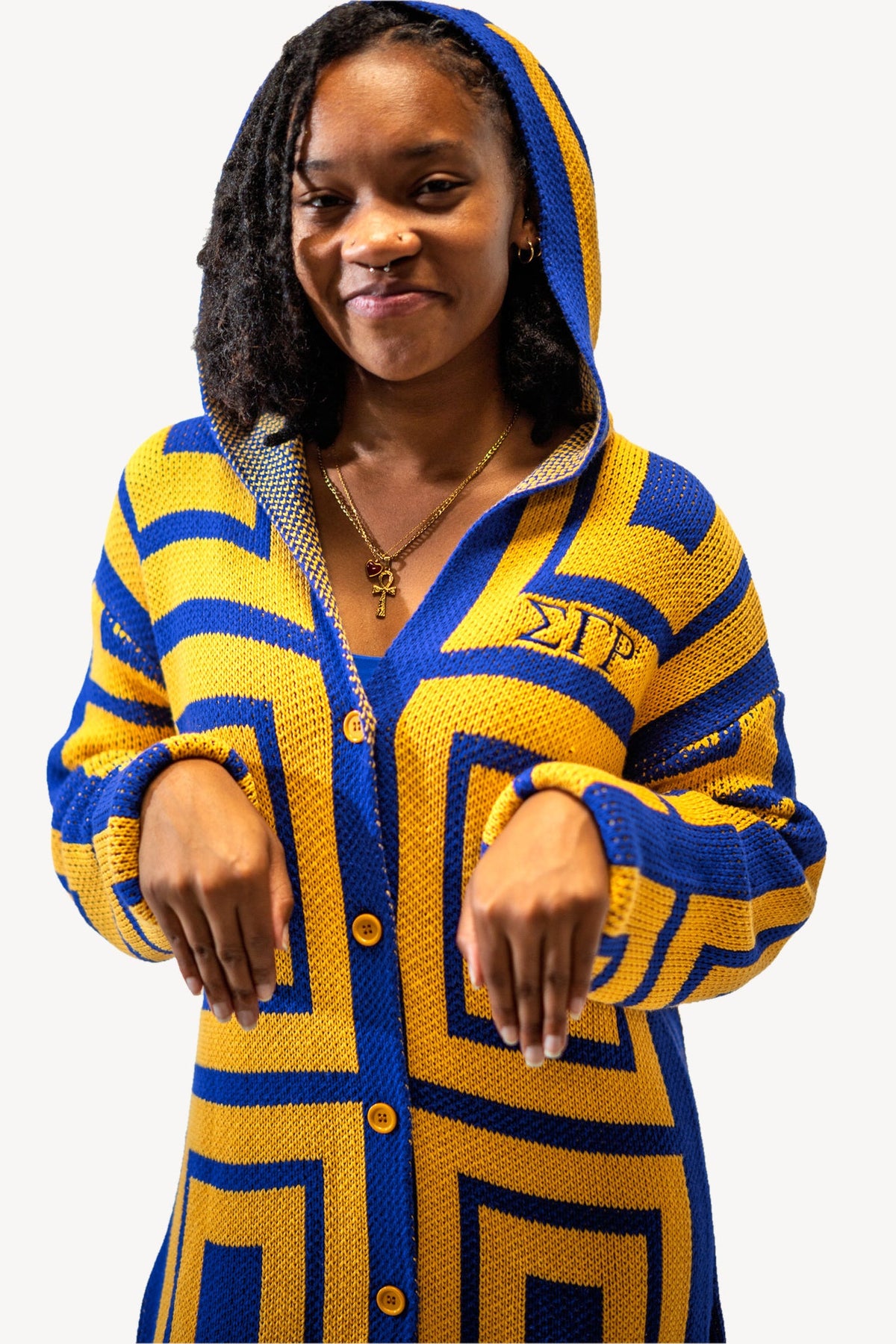 The Greatest Kimono, royal blue and gold, closer