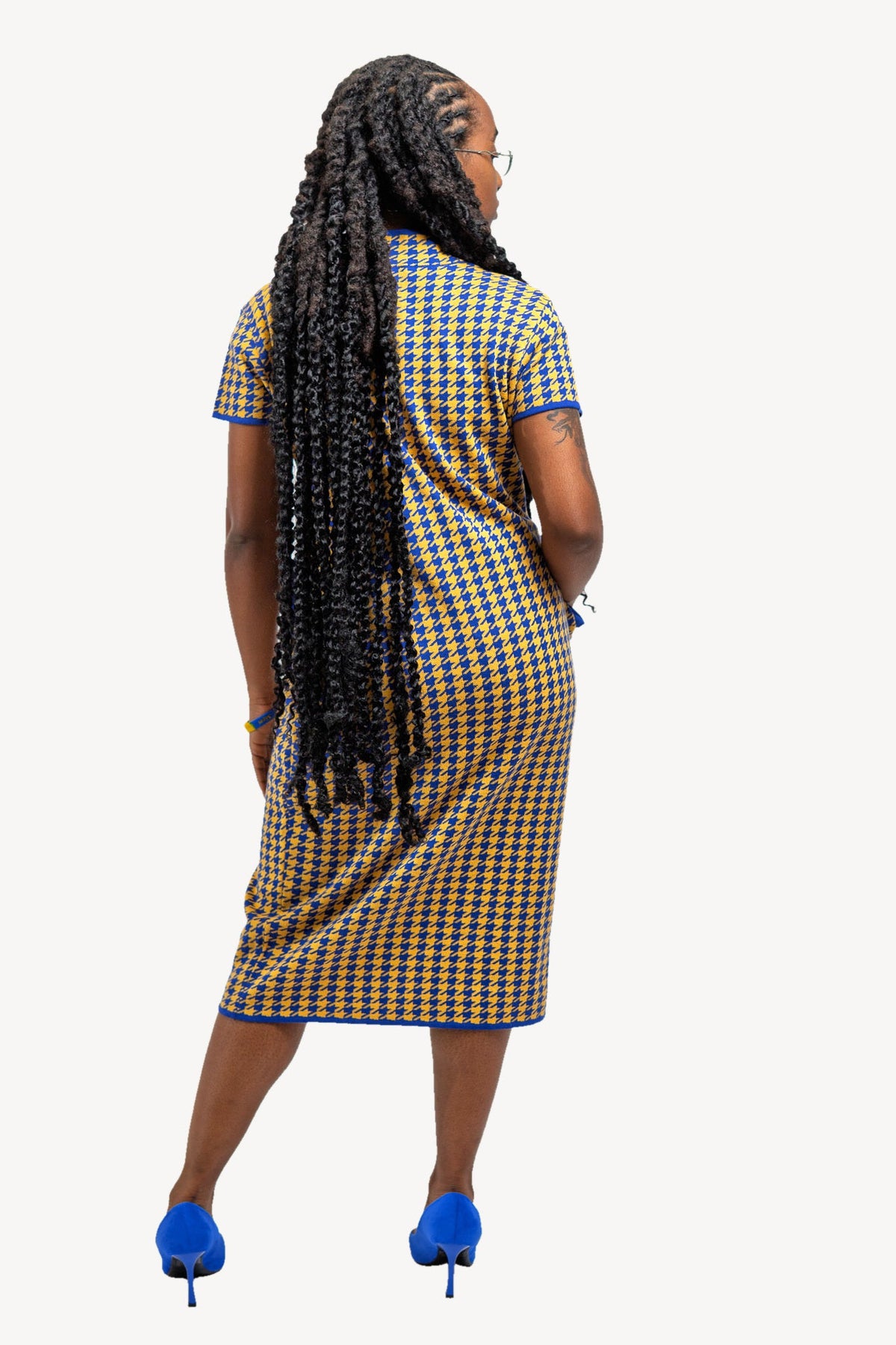 The Lenita, royal blue and gold, back