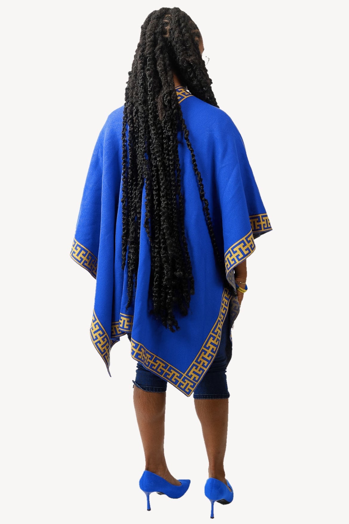 The Marica, royal blue and gold, back